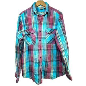 VTG Five Brother Heavy Duty Plaid Flannel Shirt Mens L Tall Outdoor Trail